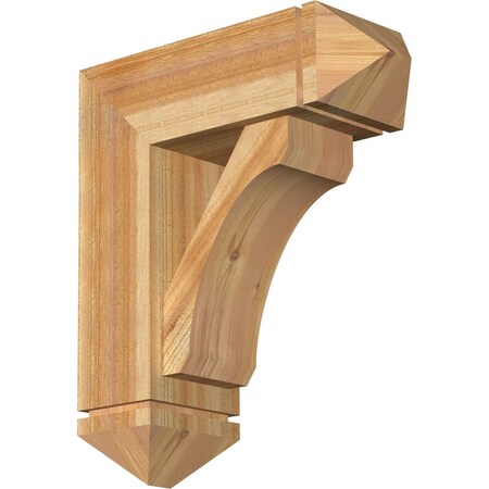 Legacy Arts And Crafts Rough Sawn Bracket W/ Offset Brace, Western Red Cedar, 8W X 22D X 26H